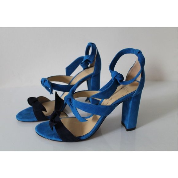 Alexandre Birman Lolita 90 Suede Block Sandal in Sapphire Night Shade Size US 6 - Picture 4 of 11